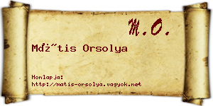 Mátis Orsolya névjegykártya