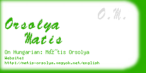 orsolya matis business card